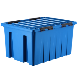 Контейнер с крышкой и клипсами Rox Box Original, 120 л, 740x565x410 мм, синий