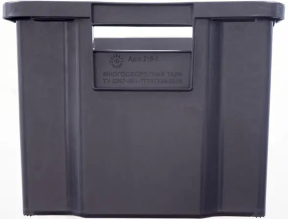 Ящик сплошной пластиковый, 600x400x300 мм, 52 л, черный [218-1]