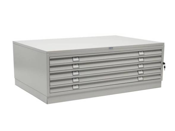 Шкаф металлический картотечный (картотека) для чертежей ПРАКТИК A0-5, А0, 5 ящиков, 491x1359x927 мм