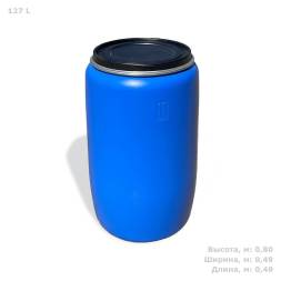 Бочка пластиковая с крышкой и металлическим обручем, 127 л, зеленый [22010005]