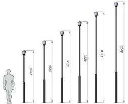 Стальной фонарный столб Ливерпуль 1 матовый 2,72 м