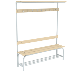 Скамья деревянная с полкой под обувь и головные уборы [13563]