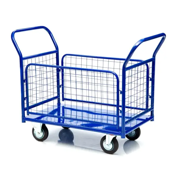 Тележка платформенная Стелла-техник КПО-500С-125-И, с бортами, 650х1150 мм