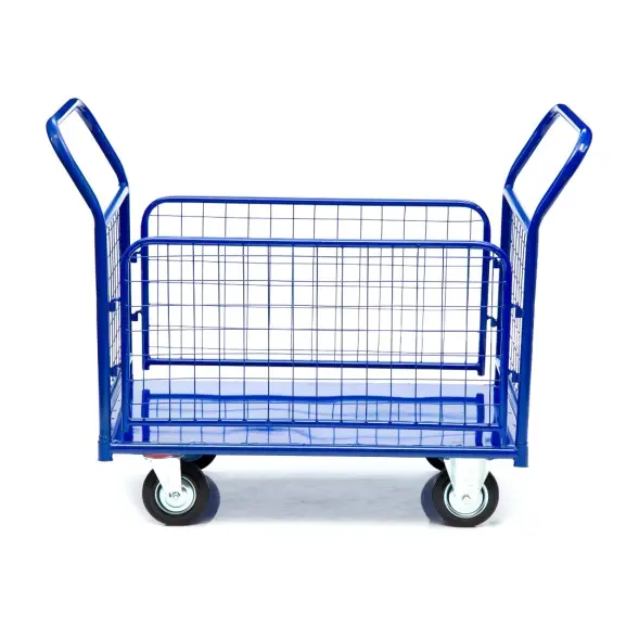 Тележка платформенная Стелла-техник КПО-500С-125-И, с бортами, 650х1150 мм