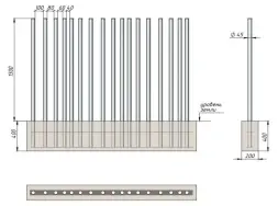 Ограждение «Скандинавия» Нержавейка - 1 м.п.