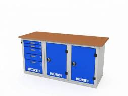 Верстак ДВК с 3 тумбами WOKER PRO 3511.1800