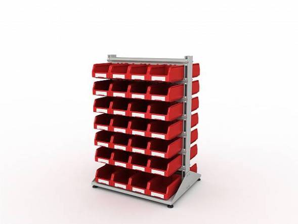 Стеллаж для пластиковых лотков ДВК SORTEX двухсторонний 1500x1000x800.03