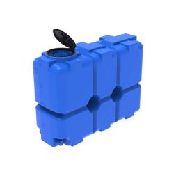 Емкость пластиковая для воды и дизельного топлива ST 2000 л с патрубками d100мм и откидной крышкой под плотность вещества до 1.0 г/см3, синий