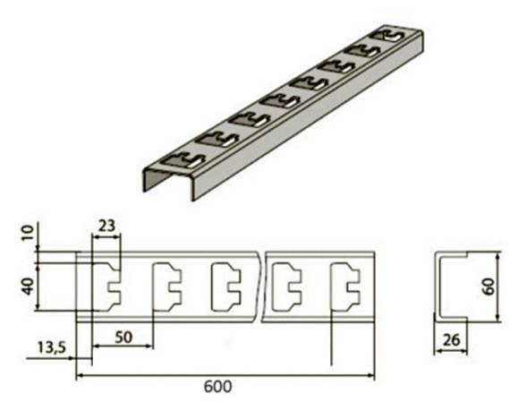 Стойка кабельная L600