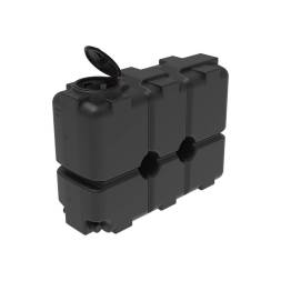 Емкость пластиковая для воды и дизельного топлива ST 2000 л с патрубками d100мм и откидной крышкой под плотность вещества до 1.0 г/см3, черный