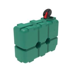 Емкость пластиковая для воды и дизельного топлива ST 2000 л с патрубками d100мм и откидной крышкой под плотность вещества до 1.0 г/см3, зеленый