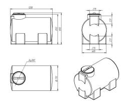 Емкость ЭВГ H 500л зеленая