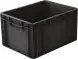 Евроконтейнер пластиковый сплошной ЕС 4322.2 R, 400х300х220 мм, 21 л, черный