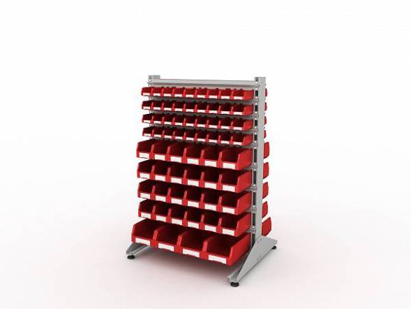 Стеллаж для пластиковых лотков ДВК SORTEX двухсторонний 1500x1000x800.05