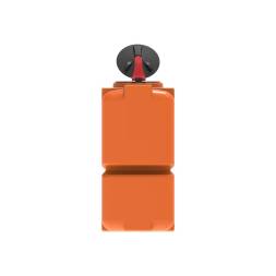 Емкость пластиковая для воды и дизельного топлива ST 2000 л с патрубками d100мм и откидной крышкой под плотность вещества до 1.0 г/см3, оранжевый