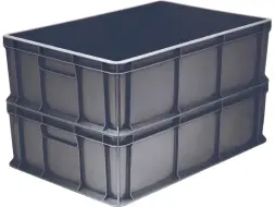 Ящик пластиковый сплошной, 600×400×180 мм, 35 л, серый [706.03.02 М]