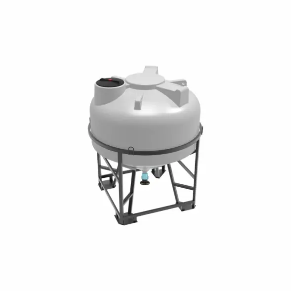 Емкость ЦКТ 3000 л с патрубком 90мм с фланцем под плотность до 1,5 г/см3 белая в обрешетке