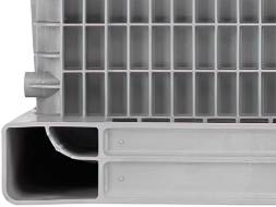 Крупногабаритный пластиковый контейнер сплошной на 3-х полозьях BoxPallet, 1200х1000х1140 мм, серый [C-Box 1210 S (1140)]