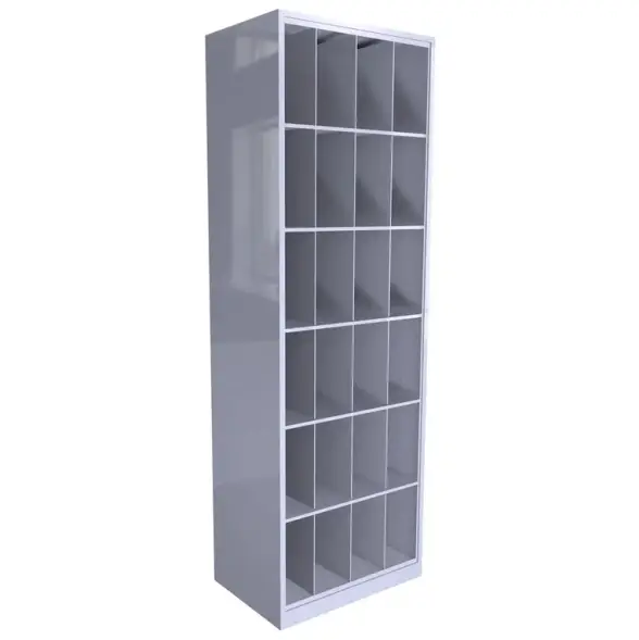 Шкаф для противогазов 24-600 без двери 1800x600x400 мм Светло-серый