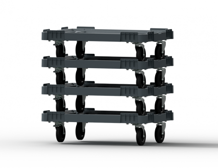 Пластиковая тележка 600х400 мм для ящиков (сплошная)