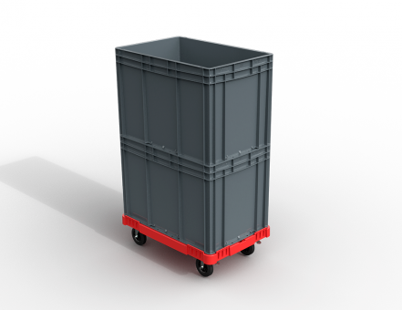 Пластиковая тележка 600х400 мм для ящиков (сплошная)