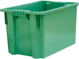 Ящик пластиковый сплошной, 600х400х350 мм, зеленый [603 ГД]