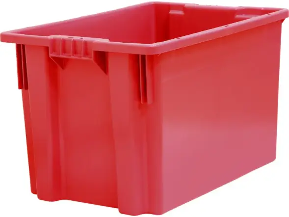 Ящик пластиковый сплошной, 600х400х350 мм, красный [603 ГД]