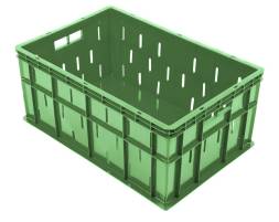 Пластиковый ящик под овощи 600х400х260 малоперфорированные борта