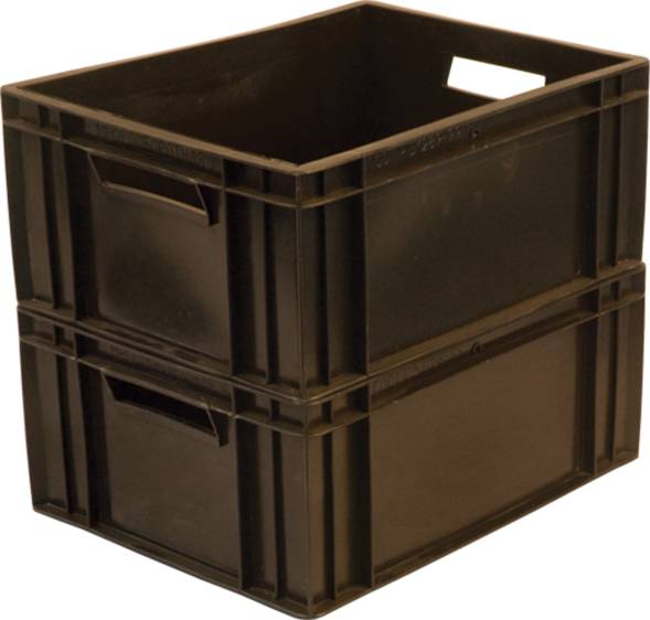 Ящик пластиковый сплошной, 410×300×180 мм, 22 л, черный [302-Б3]
