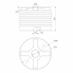 Емкость вертикальная 4500л усиленная