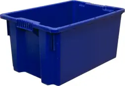 Ящик пластиковый сплошной, 600x400x300 мм, 52 л, синий [601]