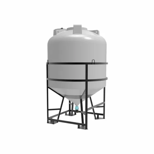 Емкость ЦКТ 5000 л с патрубком 160мм с фланцем под плотность до 1,2 г/см3 белая в обрешетке
