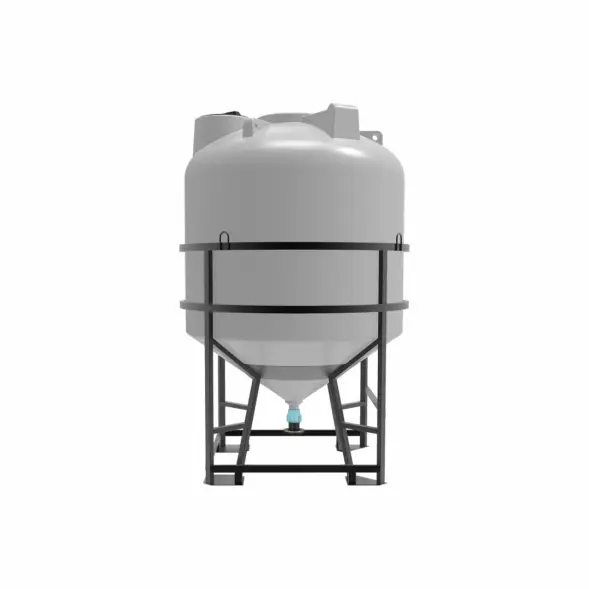 Емкость ЦКТ 5000 л с патрубком 160мм с фланцем под плотность до 1,2 г/см3 белая в обрешетке