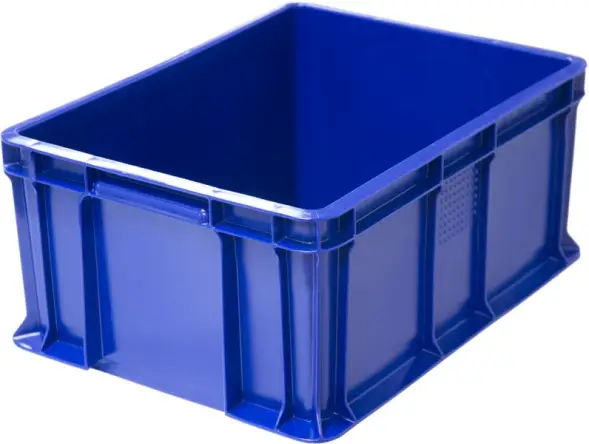 Ящик пластиковый сплошной, 400×300×180 мм, 16.6 л, синий [702.03.02]